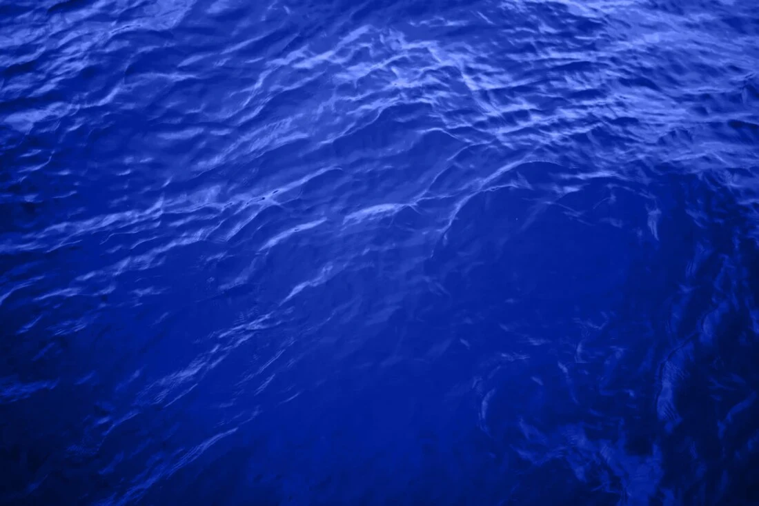 Deep blue water, rippling in the light